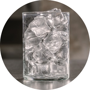 Scotsman Gourmet Supercube ice in a glass
