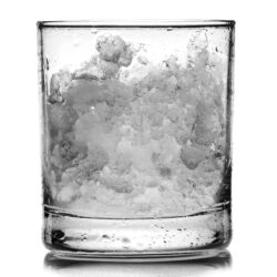 flake ice in a glass