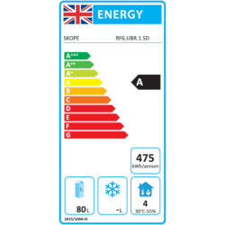 ReFlex 1 Solid Door Counter Fridge Energy Rating Certificate