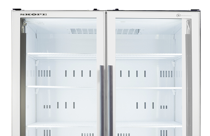 Skope ActiveCore 2 Glass Door Bottom Mount Upright Display Fridge