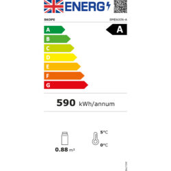 Skope ActiveCore 1 Glass Door Bottom Mount Upright Display Fridge Energy Label