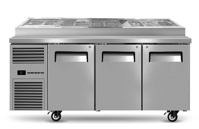 Skope 3 door Pizza Prep fridge