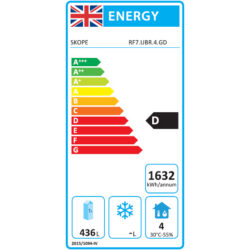 ReFlex 4 Glass Door Counter Fridge energy label