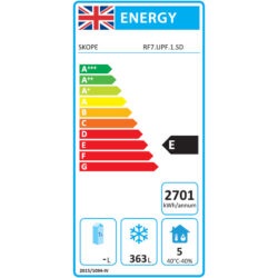 ReFlex 1 Solid Door Upright Freezer Energy Label