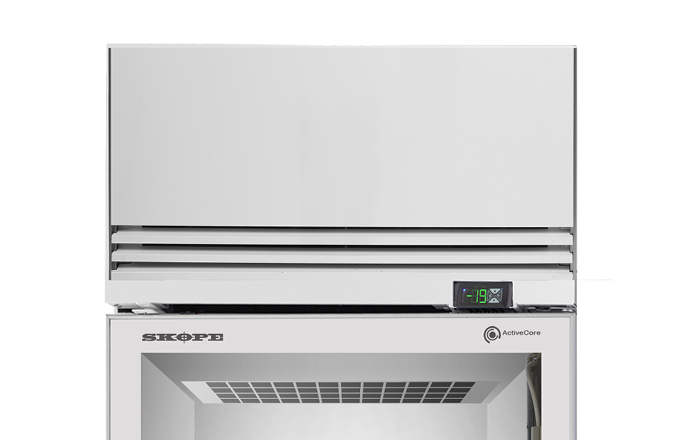 Skope ActiveCore 1 Glass Door Top Mount Upright Display Freezer